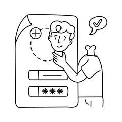 Profile update vector outline illustrations. EPS 10 file