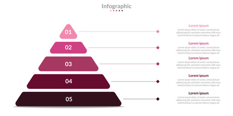 5-Step Gradient Pyramid Infographic Design