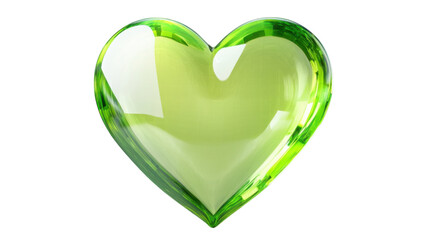 Heart-Shaped Green Leaf Isolated on White Background