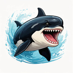 Fierce Orca with Open Mouth