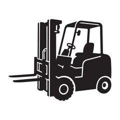 Black Forklift Truck Silhouette