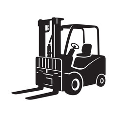 Black Forklift Truck Silhouette