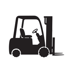 Black Forklift Truck Silhouette
