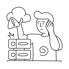 Server error vector outline illustrations. EPS 10 file
