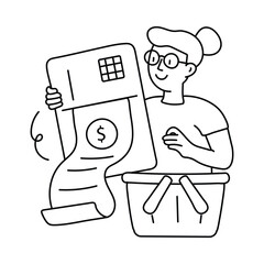 Auto Payment vector outline illustrations. EPS 10 file