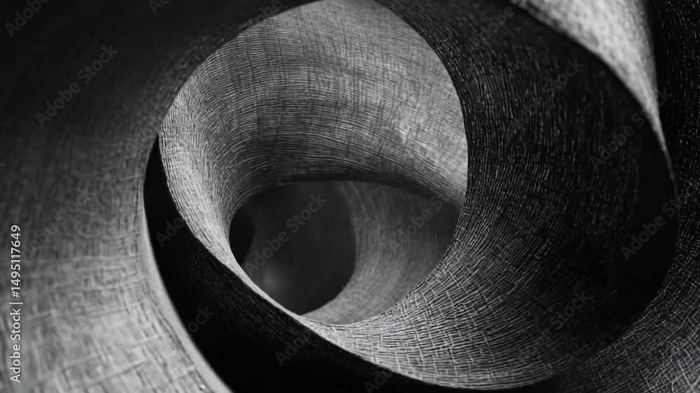 Poster abstract spiraling sculpture: a mesmerizing abstract sculpture captivates with its intricate spiral 