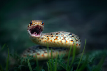 Largest snake species in europe. The Caspian whipsnake. Dolichophis caspius