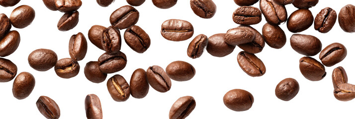Obraz premium Aromatic Essence: A collection of roasted coffee beans, showcasing the rich textures and inviting tones of a morning essential.