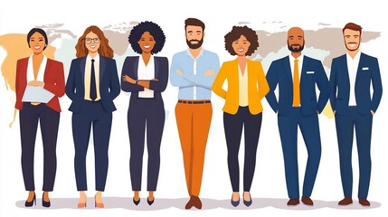 Fototapeta premium International business teams applying conflict mitigation bridge cultural communication gaps and strengthen global collaboration strategies