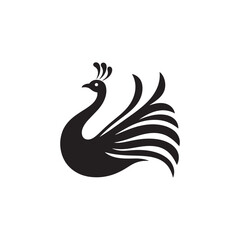 Fototapeta premium Elegant Peacock Silhouette Vector