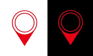 map pointer with flag. Map pointer isolated on white background and black background. Vector illustration 