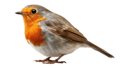 Fototapeta premium European Robin Portrait: A close-up portrait of a European robin with its bright orange breast and inquisitive eyes.