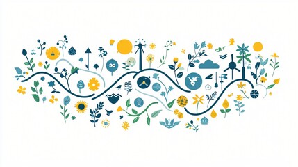 vector infographic showing organic waste lifecycle to clean energy, from kitchen to biodigester to power grid, minimal pastel colors, modern icon design, high-resolution concept map