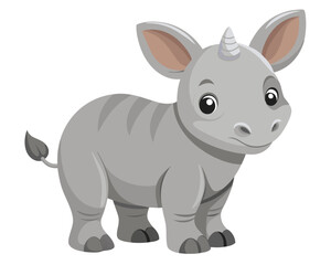 Naklejka premium rhinoceros calf with soft gray skin and large ears