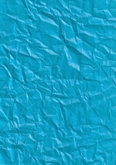 Blue Crumpled Paper Sheet Texture