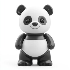 Naklejka premium Contrast and calmness in the design of a toy panda bear icon.