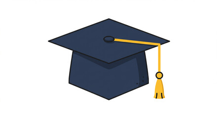 Graduation Cap Illustration: A simple illustration of a classic graduation cap, symbolizing the academic achievement and the culmination of years of dedicated learning.