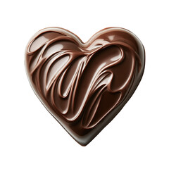 Obraz premium Melted Chocolate Heart Shaped Isolated for Valentine's Day Ads, Dessert Menus and Romantic Packaging
