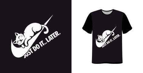 Simple T-shirt design template for casual wear with blank vector print on black cotton fabric