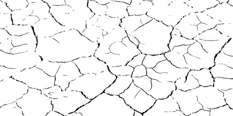 Abstract messy and distressed element for overlay.Grunge black and white crack texture background.vector
