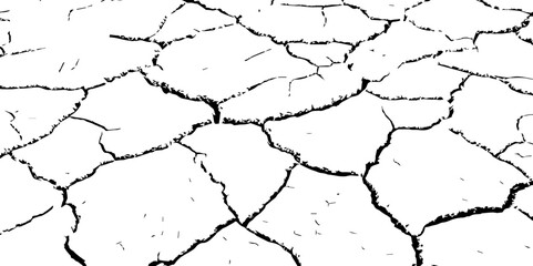 Dirty monochrome pattern vector.Grunge background of The ground cracks, fissure. 
