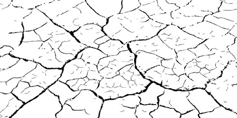Dirty monochrome pattern vector.Grunge background of The ground cracks, fissure. 

