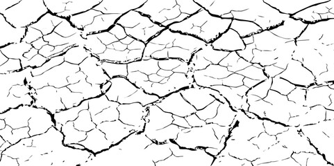 Dirty monochrome pattern vector.Grunge background of The ground cracks, fissure. 
