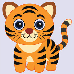 Fototapeta premium tiger with vivid orange and black stripes set at jungle