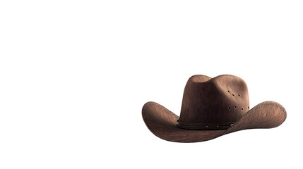 Stylish Brown Cowboy Hat Stands Out Isolated on Transparent Background