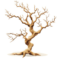 Intricate Shapes and Textures of Dry Tree Branch in Nature