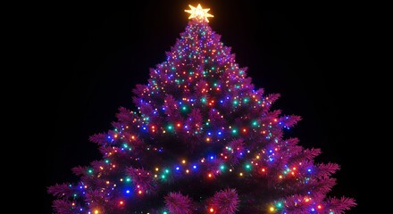 Radiant Christmas Tree: A Captivating Display of Festive Lights and Holiday Cheer