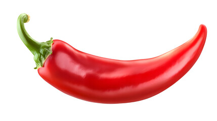 Vibrant Red Hot Chili Pepper on Transparent and White Background