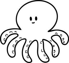 Cartoon sea, sea animals, underwater, summer 