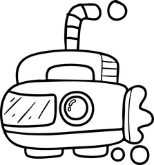 Cartoon sea, sea animals, underwater, summer 