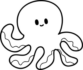 Cartoon sea, sea animals, underwater, summer 