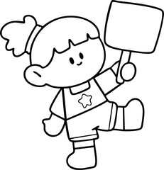 Cartoon Boys and Girls Elements Go to School 