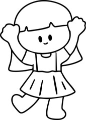 Cartoon Boys and Girls Elements Go to School 