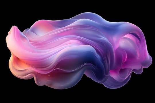 Abstract swirling fluid form in vibrant hues