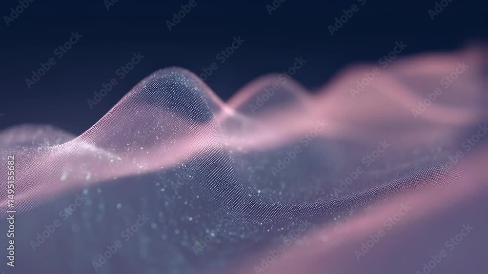 Poster a dynamic visualization captures the intricate folding of proteins creating an ethereal wave of shim
