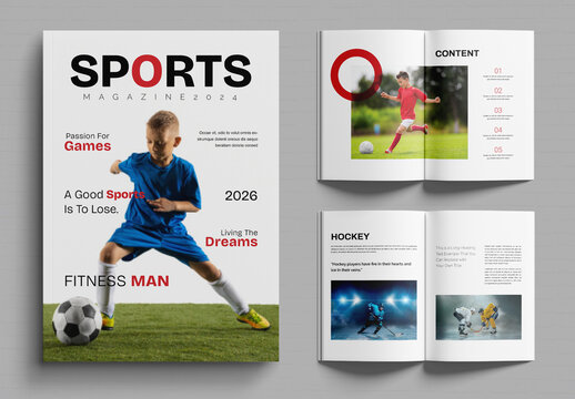 Sports Magazine Layout Template