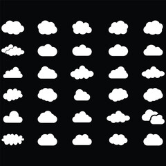 clouds icons shape , design and style in different forms