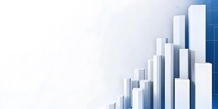 Abstract graphic design of rising bar graph.