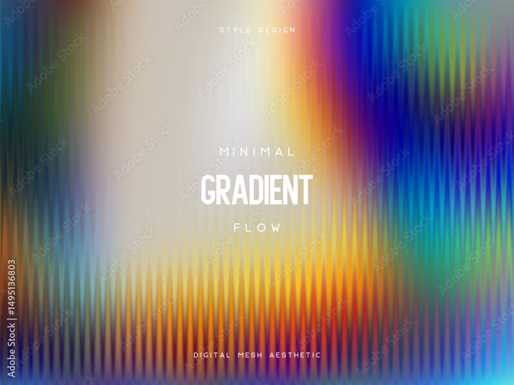 Poster minimal gradient mesh background with smooth color flow and vibrant vertical stripes. abstract vecto