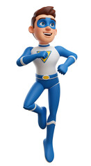 Animated hero leaping into action