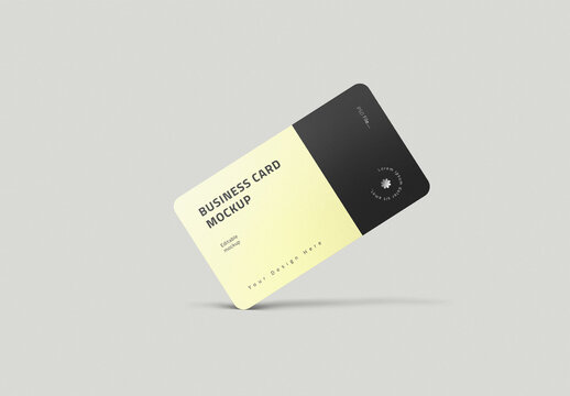 Minimalistic Rounded Business Card Mockup