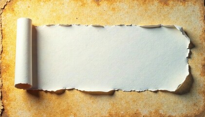 Jagged tear in old paper, frayed edges, distressed texture, destruction, parchment