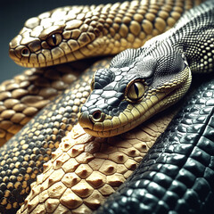 Obraz premium close up of a green snake