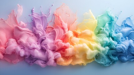 Fototapeta premium Colors representing diversity flow together in a vibrant celebration of pride in a creative display during pride month