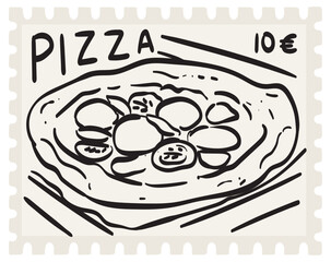 Vintage stamp or sticker print, wall art vector travel postcard, summer engraving placard or poster. Retro frame or border element design with crab perfect for interior or menu design.