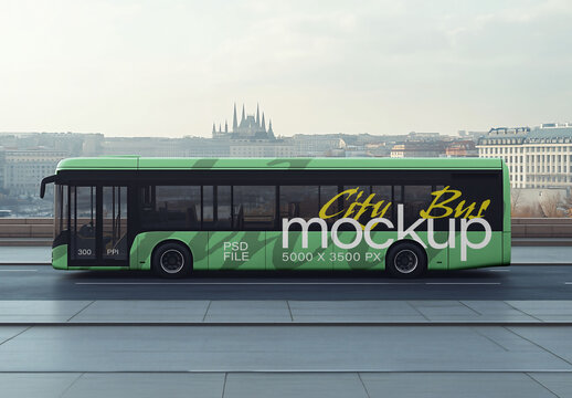 City Bus Mockup for Creative Design and Branding Projects